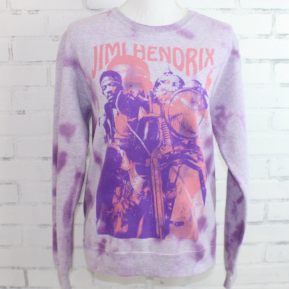Jimi Hendrix Tie Dye Purple Long Sleeve Sweatshirt